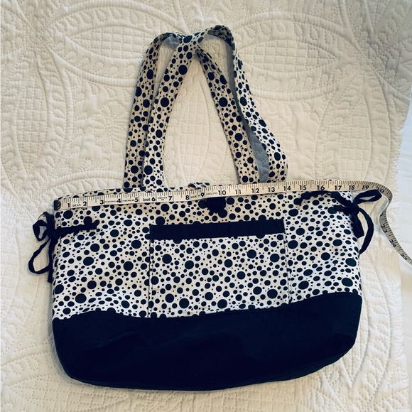 “Polkadot” Shoulder Tote w/ 10 Interior (Vinyl See Tru) Wall Storage Pockets - Picture 9 of 12
